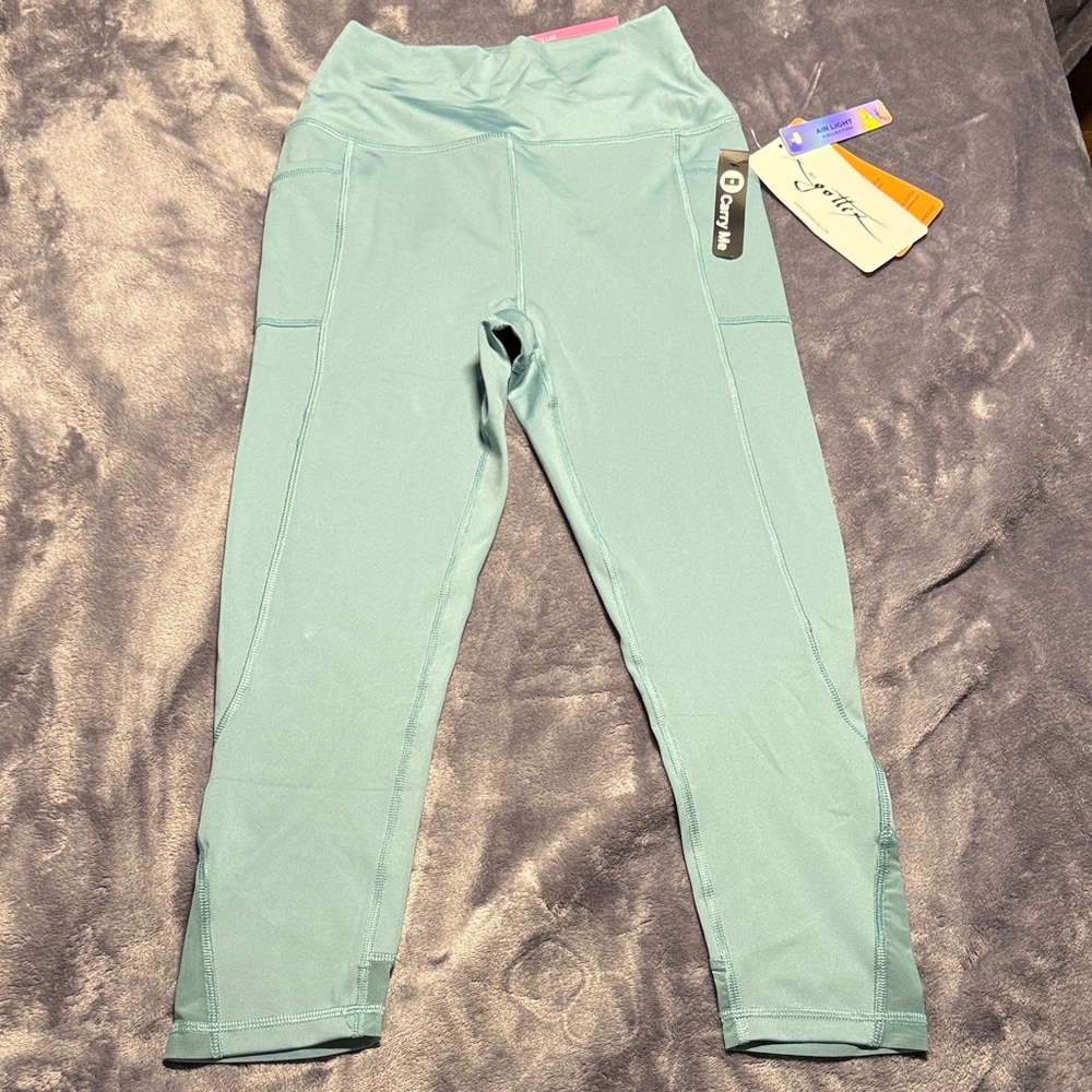Gottex Light Green Cropped Capri Leggings Small New